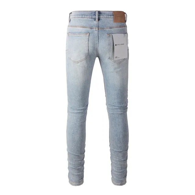 Purple Brand Light-Wash Distressed Slim-Fit Jeans 16
