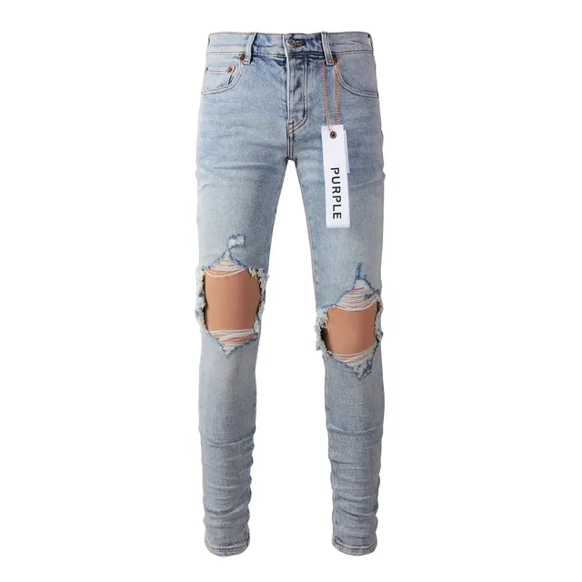 Purple Brand Light-Wash Distressed Slim-Fit Jeans 17