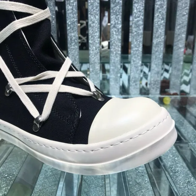 Rick Owens bottines à lacets croisés noir et blanc à talons hauts 3