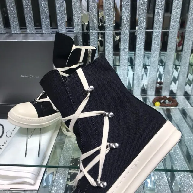 Rick Owens bottines à lacets croisés noir et blanc à talons hauts 4