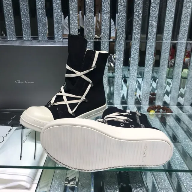 Rick Owens bottines à lacets croisés noir et blanc à talons hauts 7