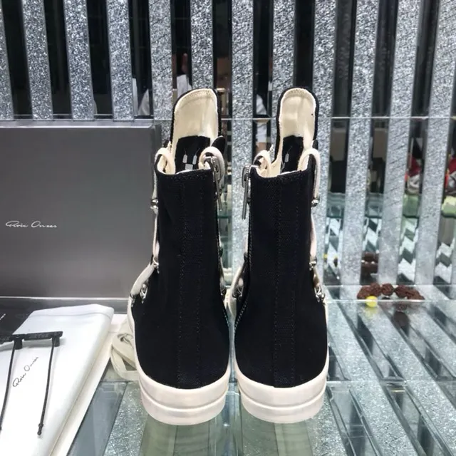 Rick Owens bottines à lacets croisés noir et blanc à talons hauts 8