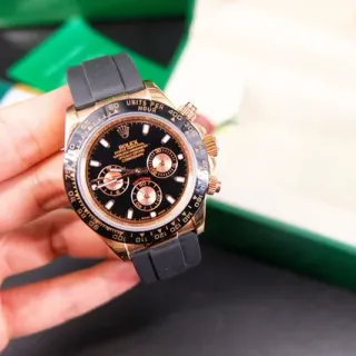 Rolex Cosmograph Daytona Black Dial Gold-Tone Case Mechanical Watch