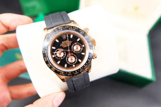 Rolex Cosmograph Daytona কালো ডায়াল গোল্ড-টোন কেস মেকানিক্যাল ওয়াচ 2