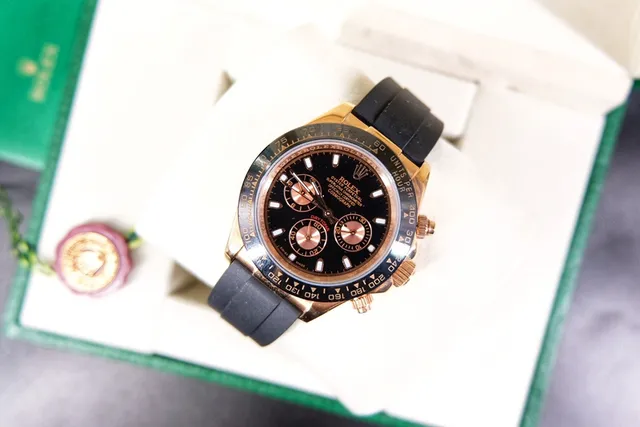 Rolex Cosmograph Daytona কালো ডায়াল গোল্ড-টোন কেস মেকানিক্যাল ওয়াচ 3