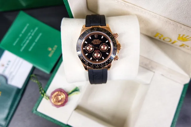 Rolex Cosmograph Daytona কালো ডায়াল গোল্ড-টোন কেস মেকানিক্যাল ওয়াচ 4