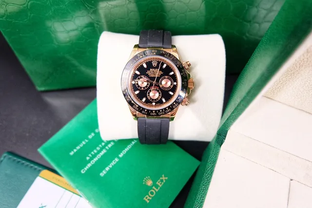 Rolex Cosmograph Daytona কালো ডায়াল গোল্ড-টোন কেস মেকানিক্যাল ওয়াচ 5