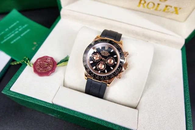 Rolex Cosmograph Daytona কালো ডায়াল গোল্ড-টোন কেস মেকানিক্যাল ওয়াচ 6