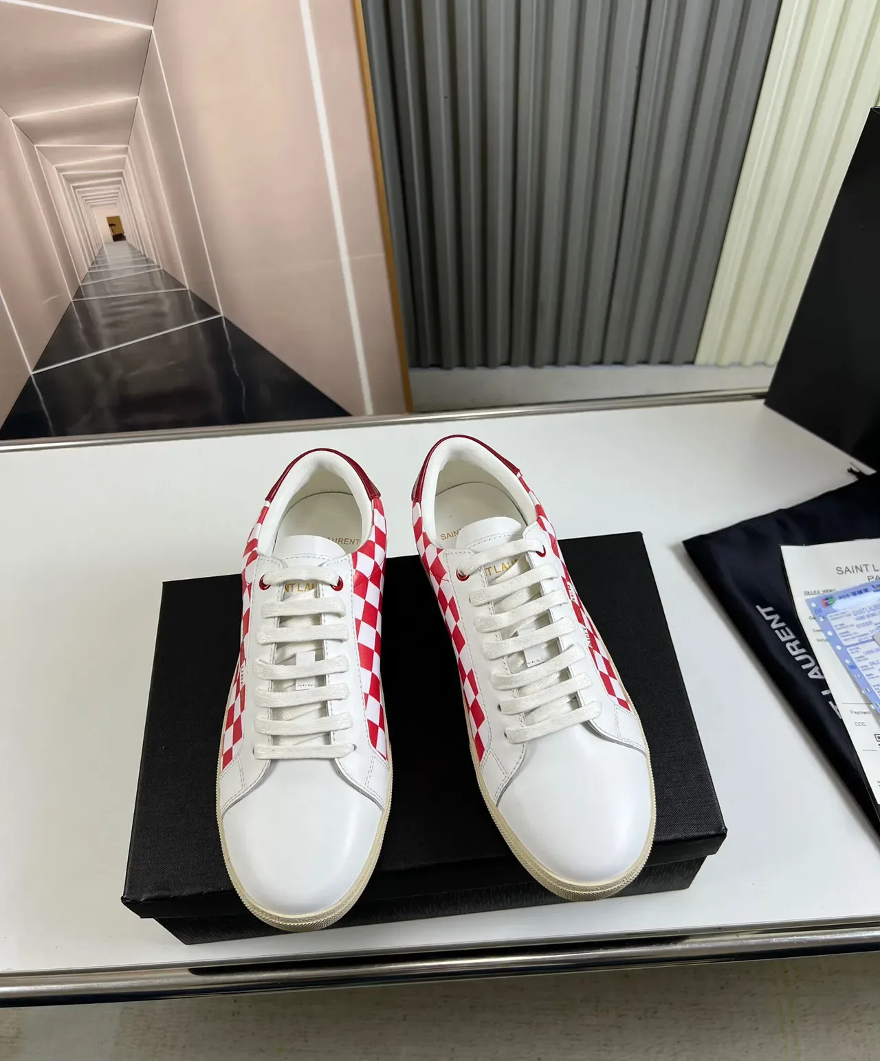 Saint Laurent Checkerboard Leather Low-Top Lifestyle Sneakers 8