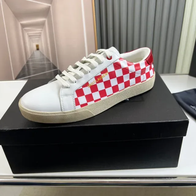 Saint Laurent Checkerboard Leather Low-Top Lifestyle Sneakers 9