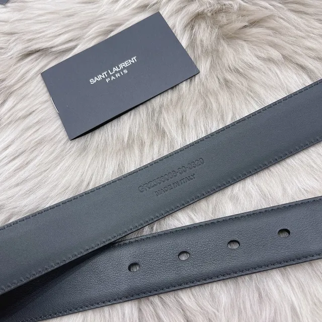 Saint Laurent Classic Monogram Black Leather Belt 4