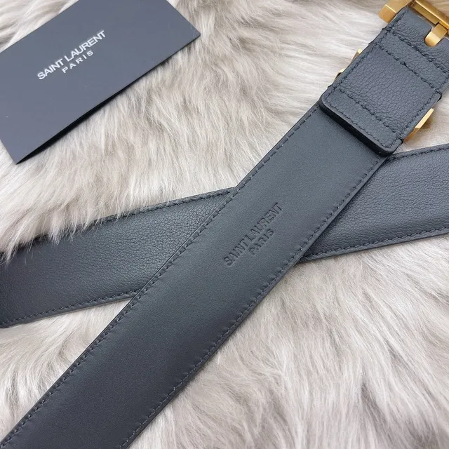 Saint Laurent Classic Monogram Black Leather Belt 5