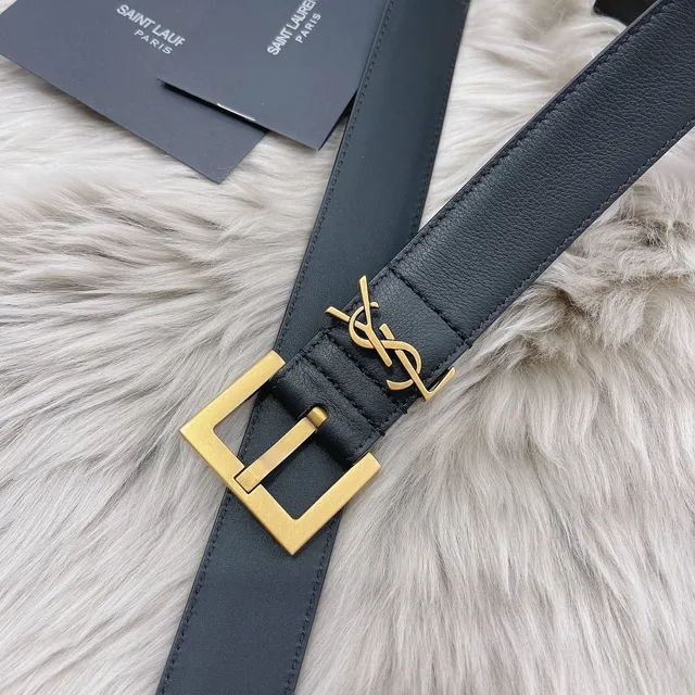 Saint Laurent Classic Monogram Black Leather Belt 7