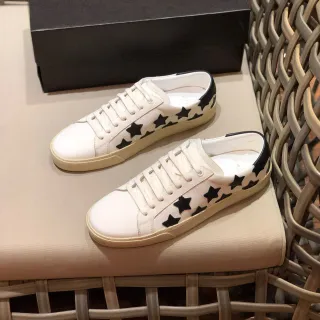 Saint Laurent Classic Star White Black Leather Upper Appliqués Lifestyle Sneakers