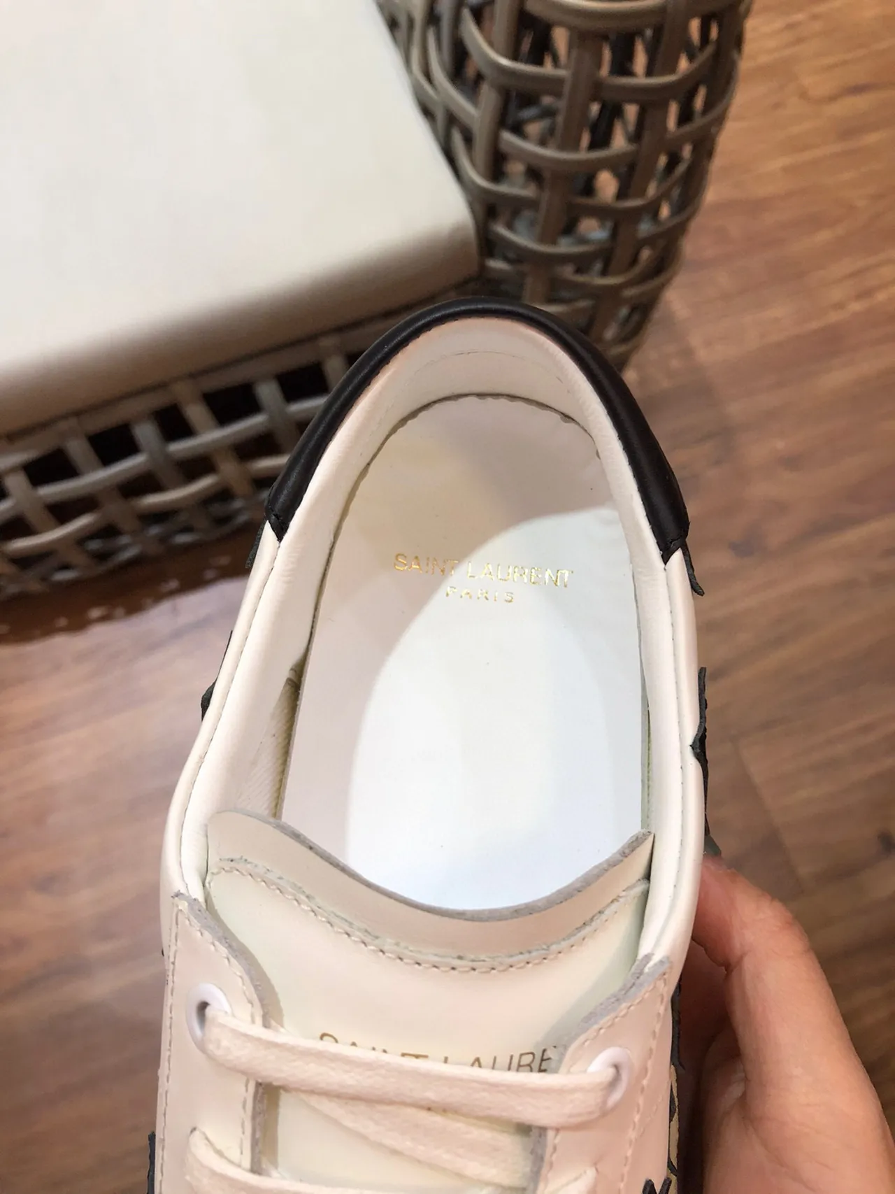 Saint Laurent Classic Star White Black Cuir Supérieur Apliqués Lifestyle Sneakers 4