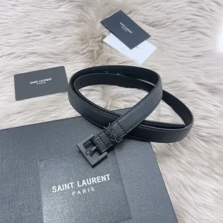 Saint Laurent Monogram Belt Black Leather Belt