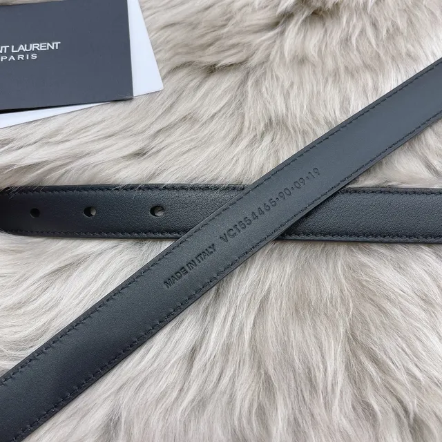 Saint Laurent Monogram Belt Black Leather Belt 6