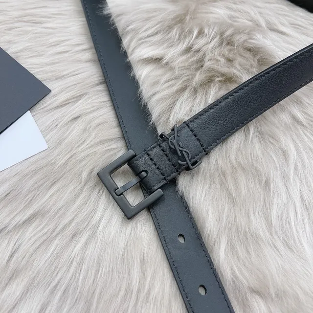 Saint Laurent Monogram Belt Black Leather Belt 8