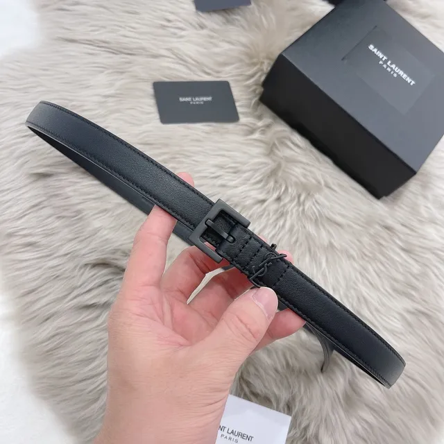 Saint Laurent Monogram Belt Black Leather Belt 9