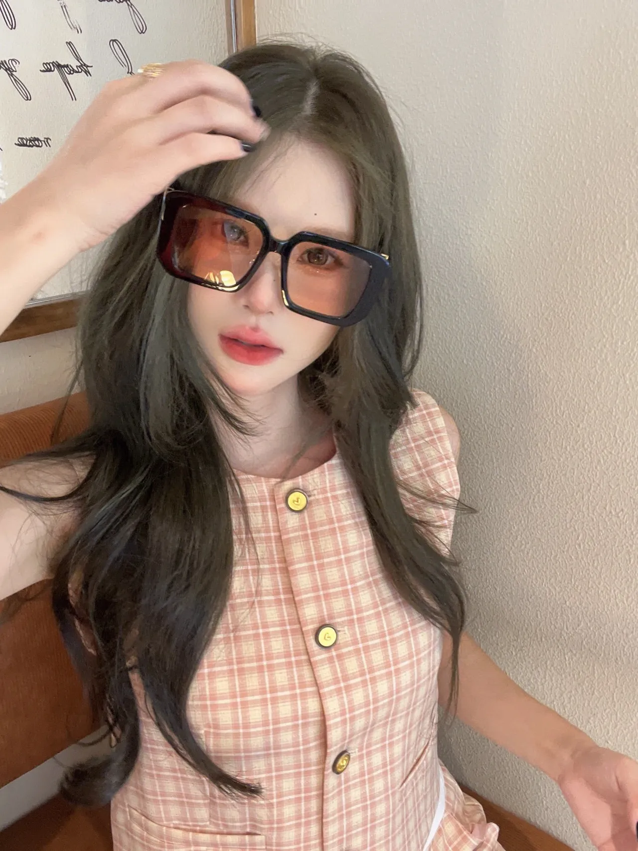 Saint Laurent White Gold Oversized Square Frame Acetate Sunglasses 2