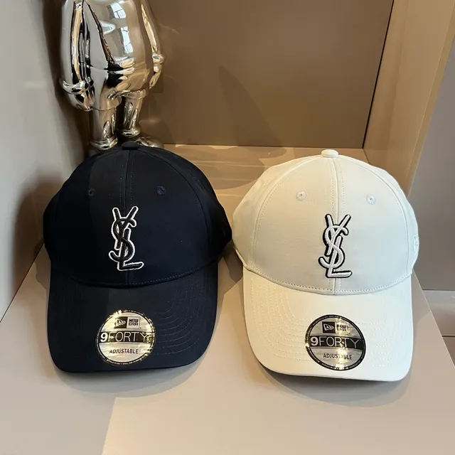Saint Laurent x New Era 9FORTY Casquette de baseball noire brodée monogramme 2