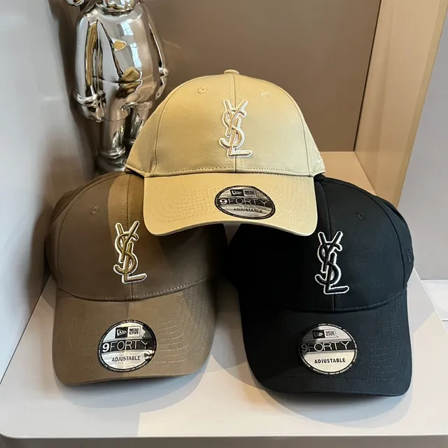 Saint Laurent x New Era 9FORTY Casquette de baseball noire brodée monogramme 3