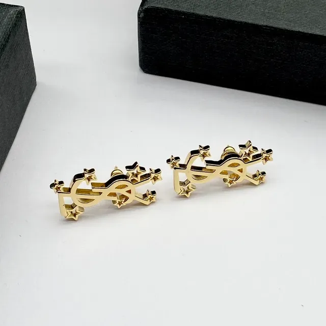 Saint Laurent YSL Stars Boucles d'oreilles à tige étoilées dorées 5