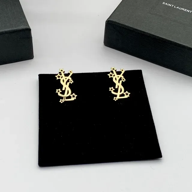 Saint Laurent YSL Stars Boucles d'oreilles à tige étoilées dorées 6