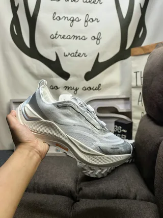 Salomon White Silver Layered Mesh And Synthetic Upper TPU Cage Overlay Chunky Sneakers 5
