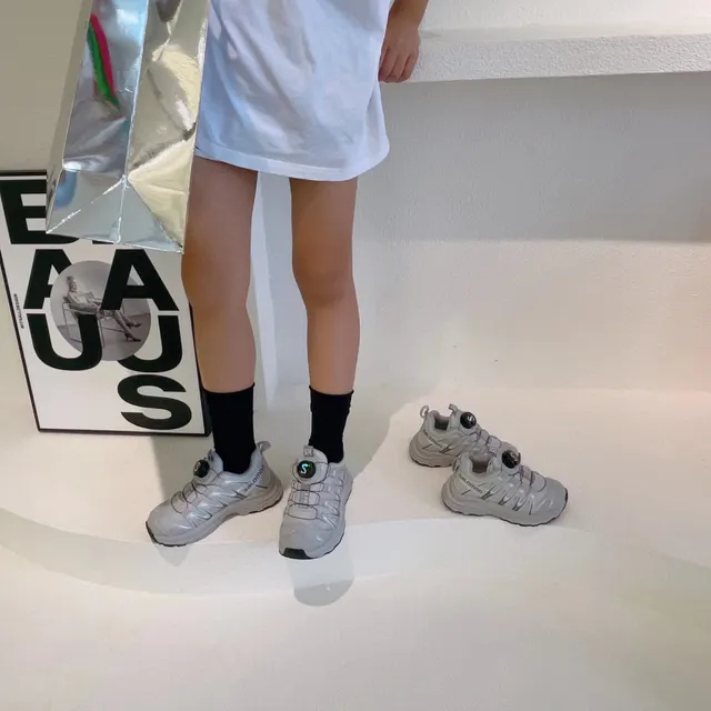 Salomon XT-6 Kids Gray Pink Running Shoes 11