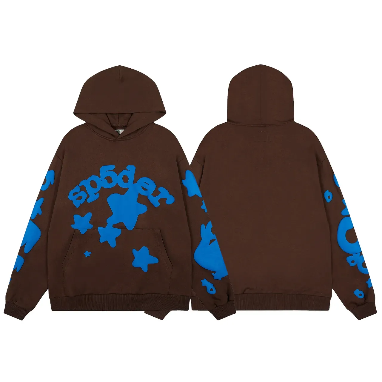 Sp5der भूरा नीला Oversized Fit Screen-Printed Graphics ट्रैकसूट 6