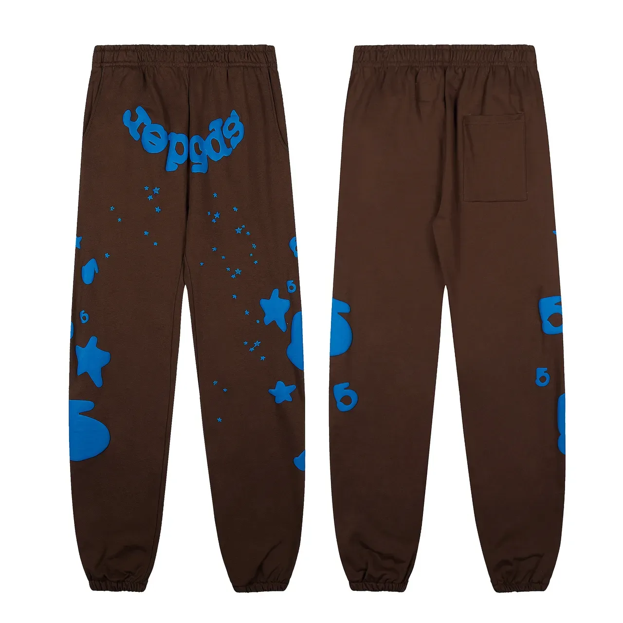Sp5der भूरा नीला Oversized Fit Screen-Printed Graphics ट्रैकसूट 7