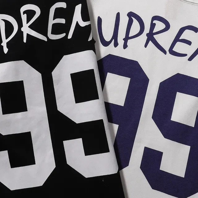Supreme 99 White Navy Long-Sleeve Crewneck Jersey 7