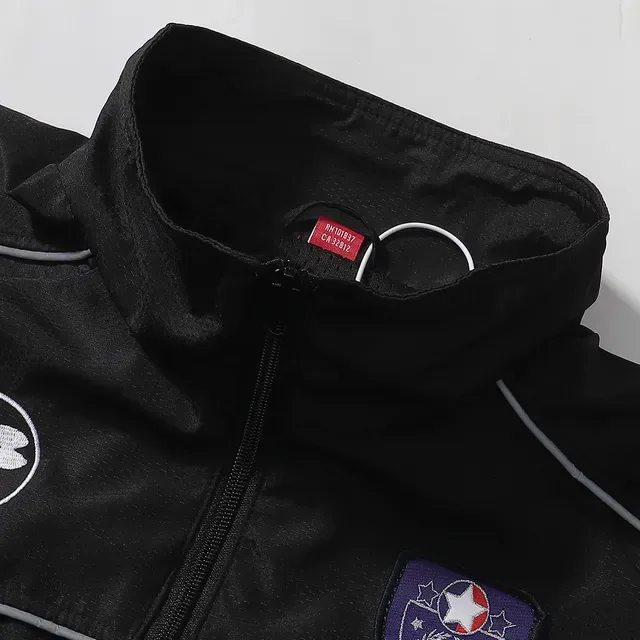 Supreme Preto Branco Quarter-Zip Reflective Piping Windbreaker 9
