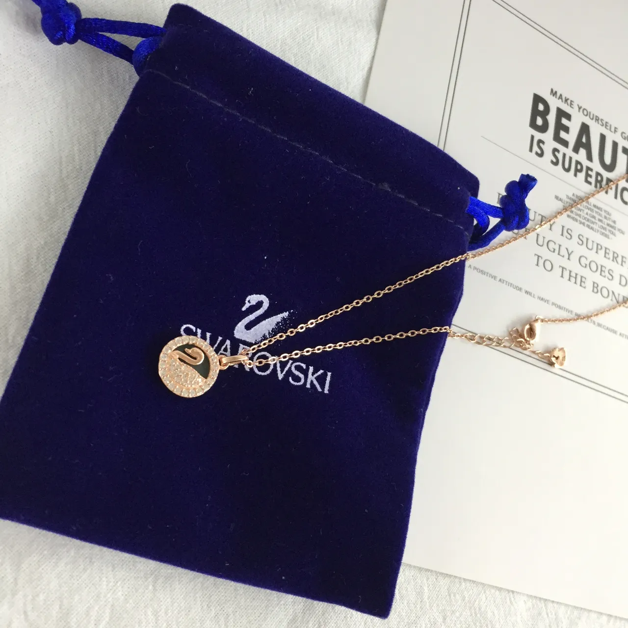 Swarovski Cisne Cristal Pavé Pingente Colar 4