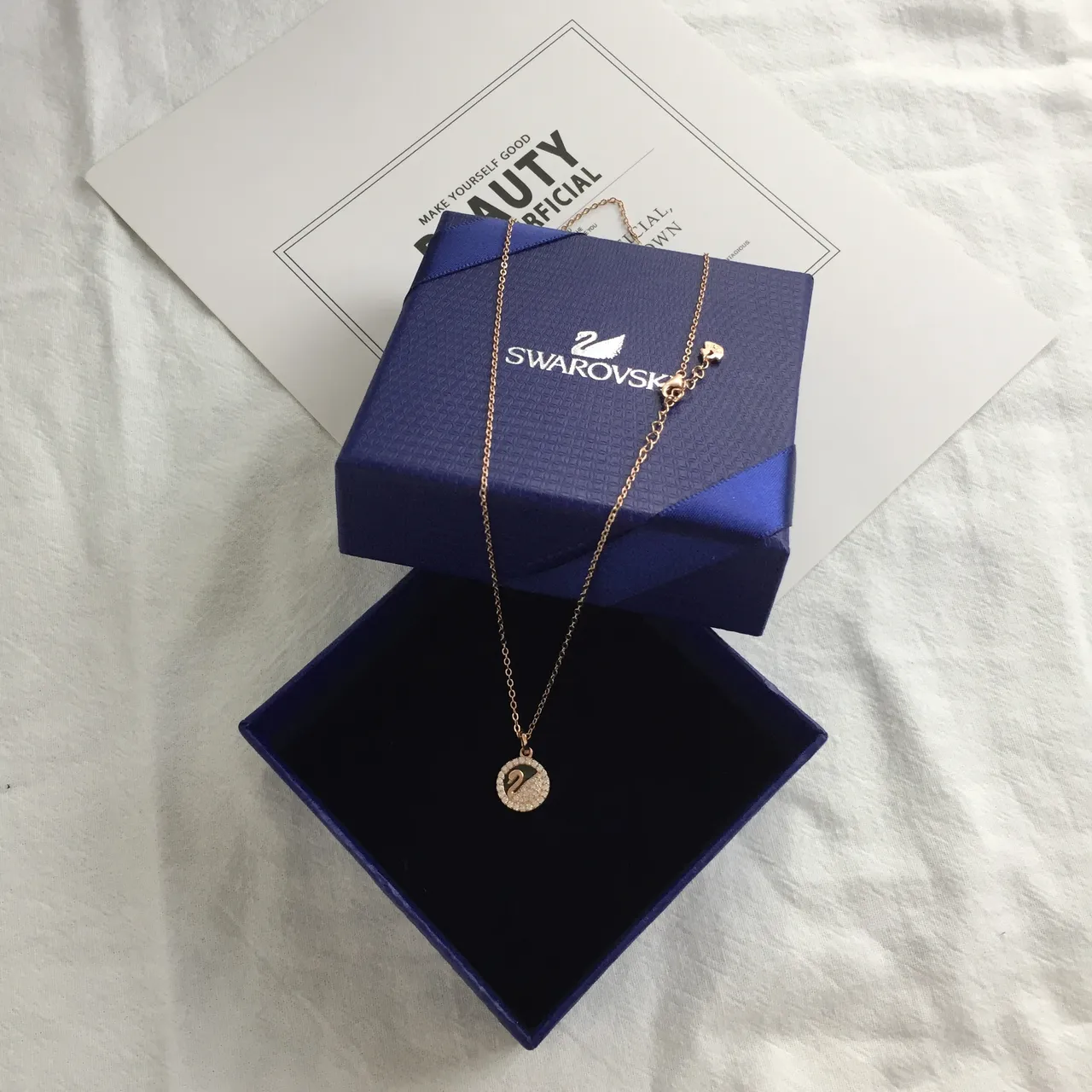 Swarovski Cisne Cristal Pavé Pingente Colar 5