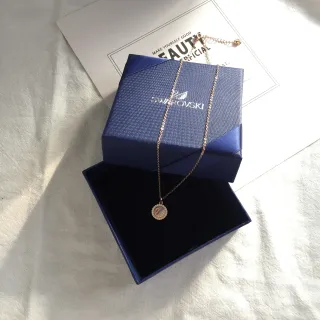 Swarovski Swan Pendant Necklace Rose Gold-Tone Crystal Necklace