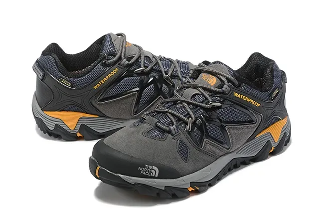 The North Face Army Green Orange Technical Mesh-Suede Hybrid Upper Waterproof Membrane Construction Sneakers 3