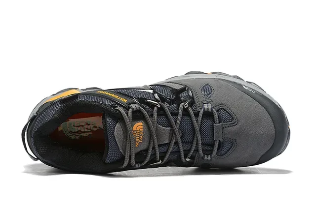 The North Face Army Green Orange Technical Mesh-Suede Hybrid Upper Waterproof Membrane Construction Sneakers 6