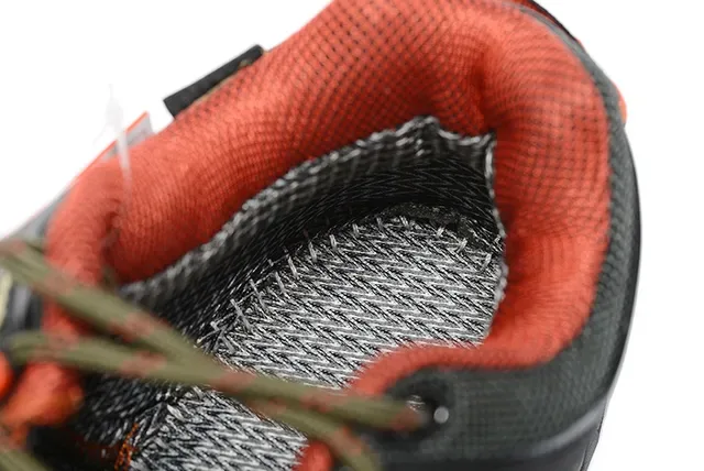 The North Face Army Green Orange Technical Mesh-Suede Hybrid Upper Waterproof Membrane Construction Sneakers 16