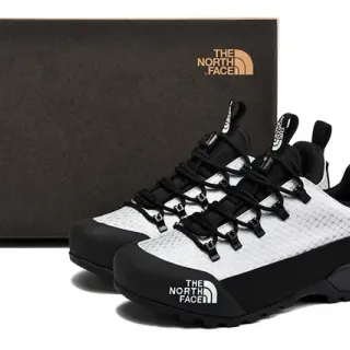 The North Face White Black Low-Cut Hiking Boot Grid-Mesh Upper Sneakers