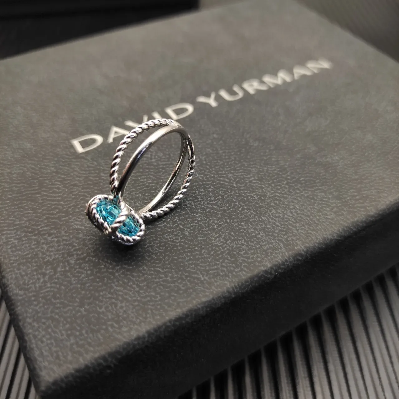 Tiffany & Co. Knot Blue Topaz and Diamond Ring 5