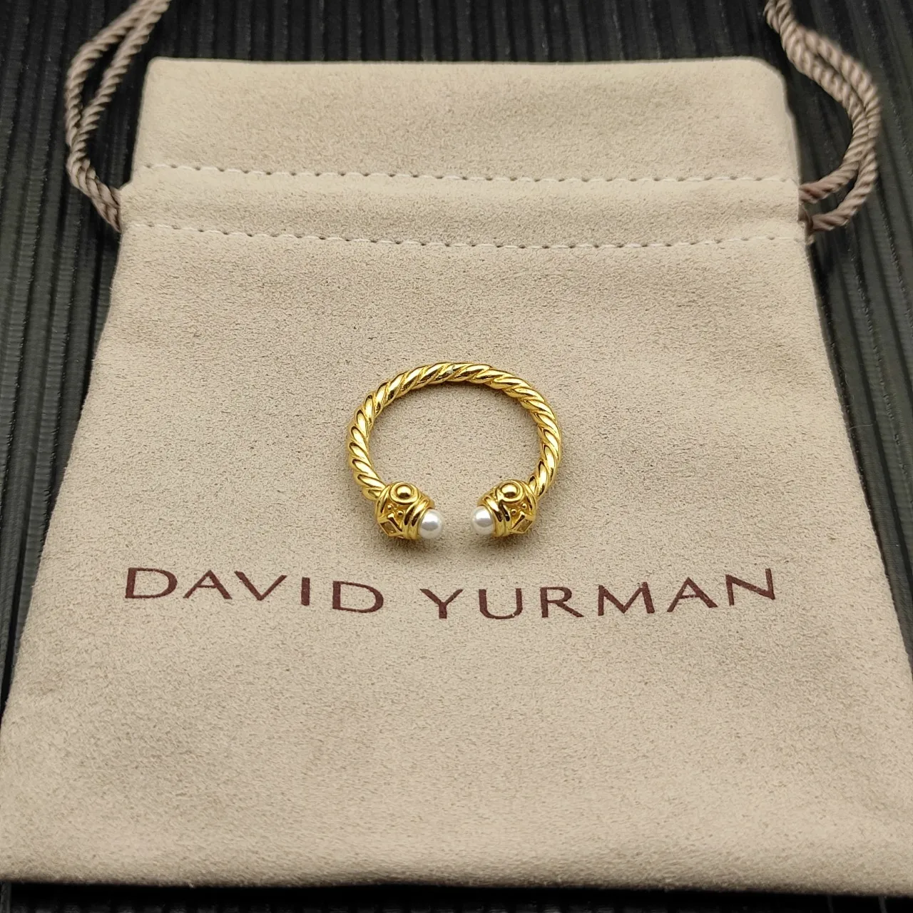 Tiffany & Co. Rope Pearl and Diamond Ring 9