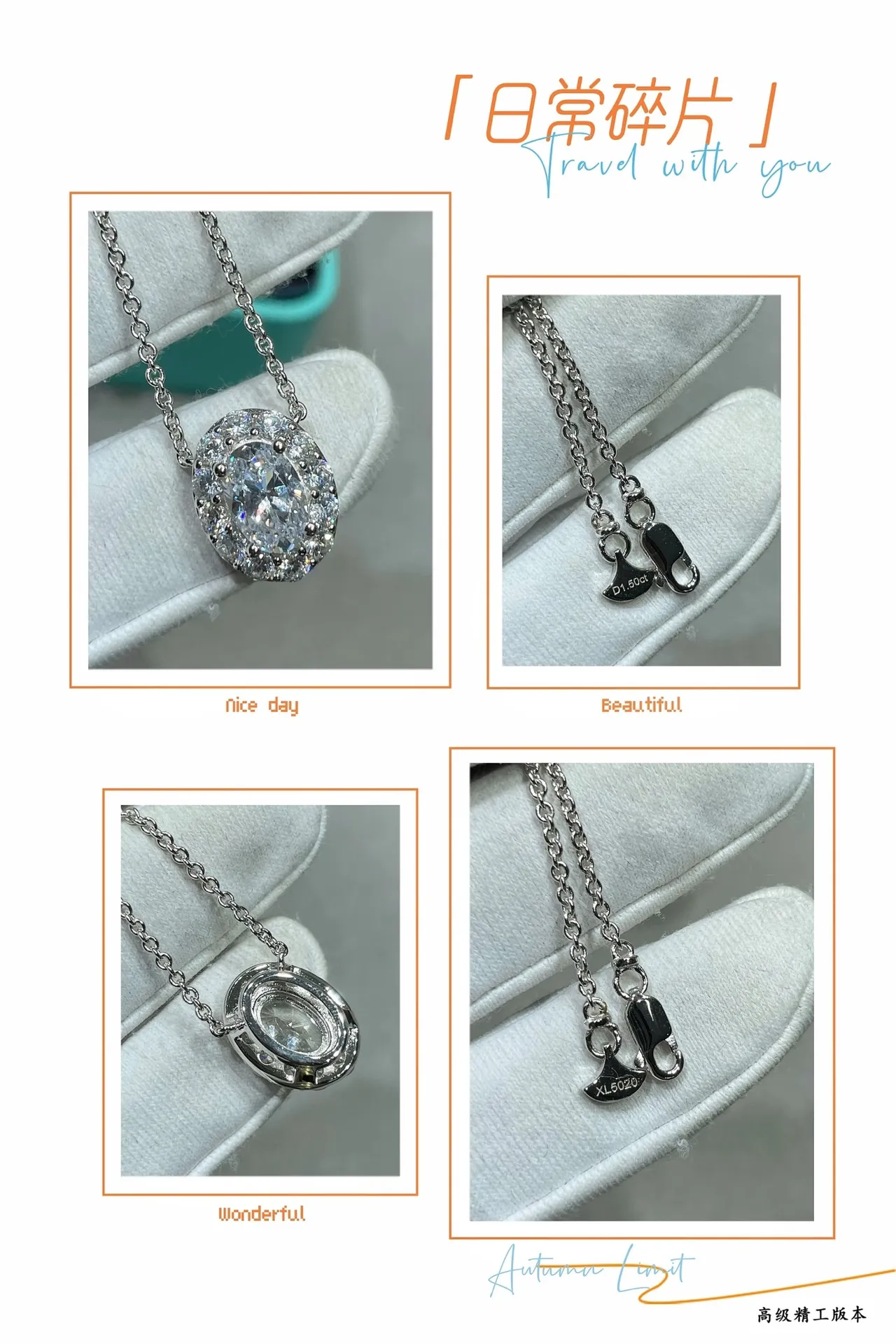 Tiffany & Co. Prata Preto Oval Halo Pendant Pavé-Set Diamantes Colar 2