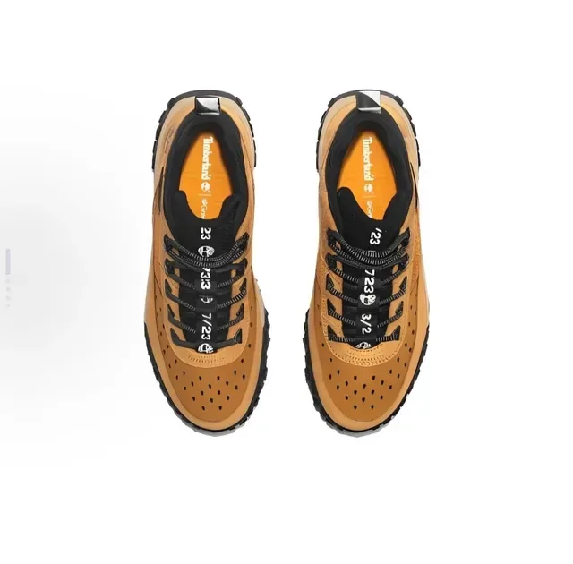 Timberland Yellow Black Mid-Cut Perforated Leather Toe Lifestyle Sneakers 2