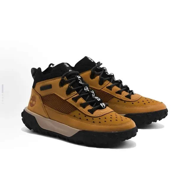Timberland Yellow Black Mid-Cut Perforated Leather Toe Lifestyle Sneakers 3