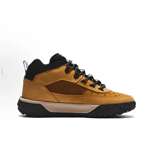Timberland Yellow Black Mid-Cut Perforated Leather Toe Lifestyle Sneakers 5