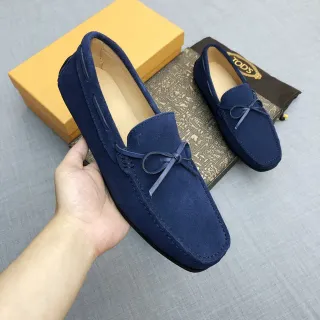 Tod's Double T Bow Loafer Mocasines de Ante Azul Marino