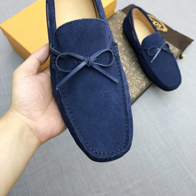Tod's Double T Bow Loafer Mocassins de Camurça Marinho 3