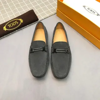Tod's Gommino Loafer Gray Suede Braided Strap Loafers